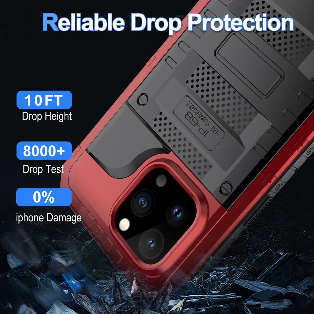 For iPhone 15 Pro Max IP68 Waterproof Case Anti-drop Phone Cover with Screen Protector