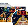 Halloween vinyl background, Mexican sugar skulls and flower tombstone design, carnival dandelionszyc