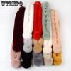 Women's Cashmere Scarf Collar Scarf Solid Color Lengthened Shawl Collar Warm Scarf Winter Fluffy Scarf Shawl Scarf