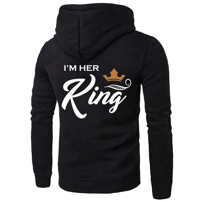 Autumn Winter Lover Sweatshirt QUEEN or KING Poker Printed Couple Hoodies Fashion Casual Streetwear Women Men Pullovers