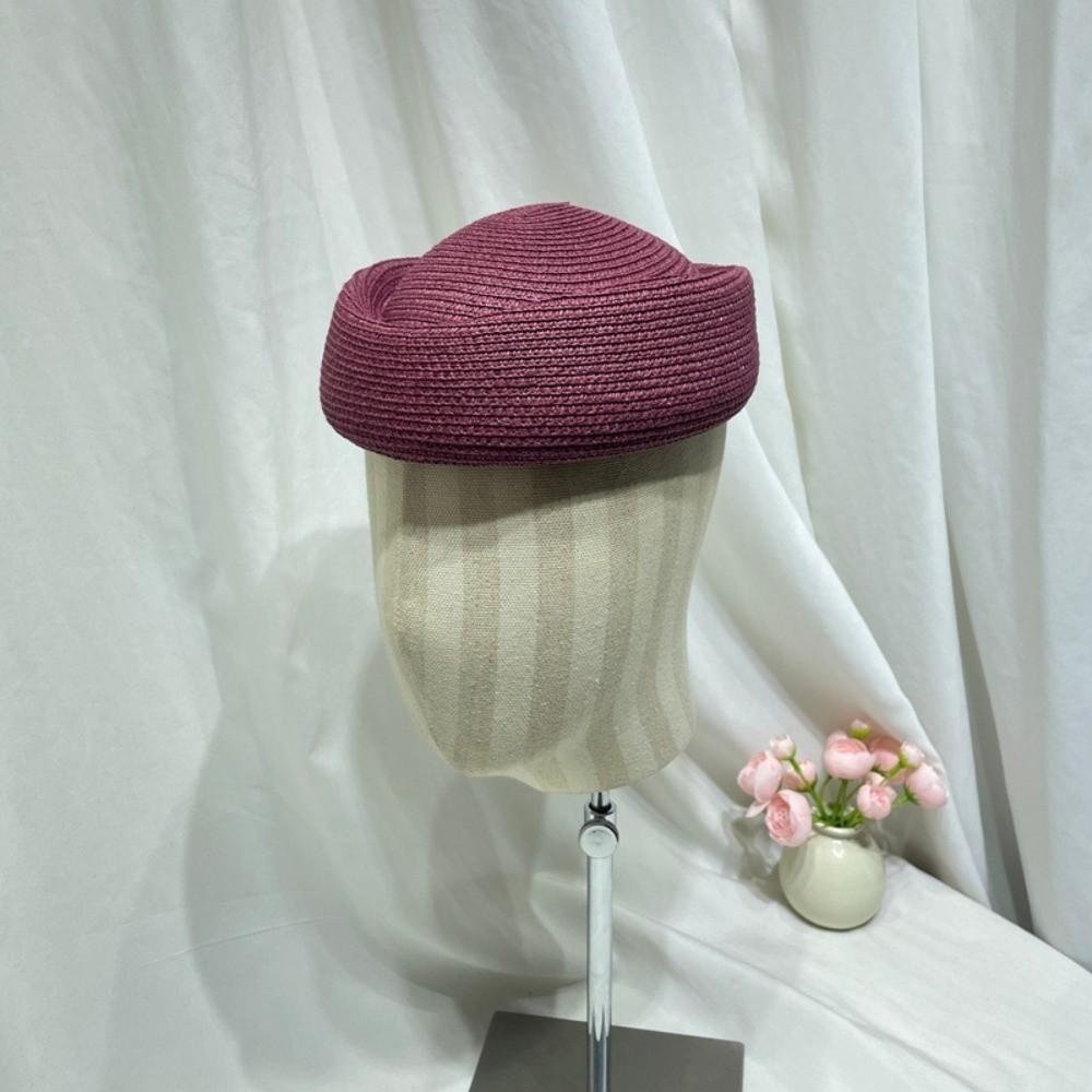 Elegant Flight Attendant Hat Teardrop Vintage Sun Hat Fashion Straw Beret Hat Cocktail Event