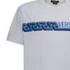 Versace Мужская простая футболка с коротким рукавом и принтом логотипа SS22 Белая 10039111-A02781-1W000