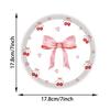 10pcs Sweet Cherry Theme Disposable Tableware 7Inch Size Birthday Party Decor  Happy Girl Theme