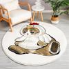 Cartoon Cat Circular Carpet Living Room Sofa Tea Table Floor Mat Study Computer Chair Mat Bedroom Bedside Carpet