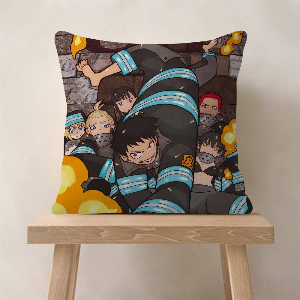 Comics FFire Force Anime Cushion Cover Decorative Pillow Sofa Home Decor Case Pillow Cases