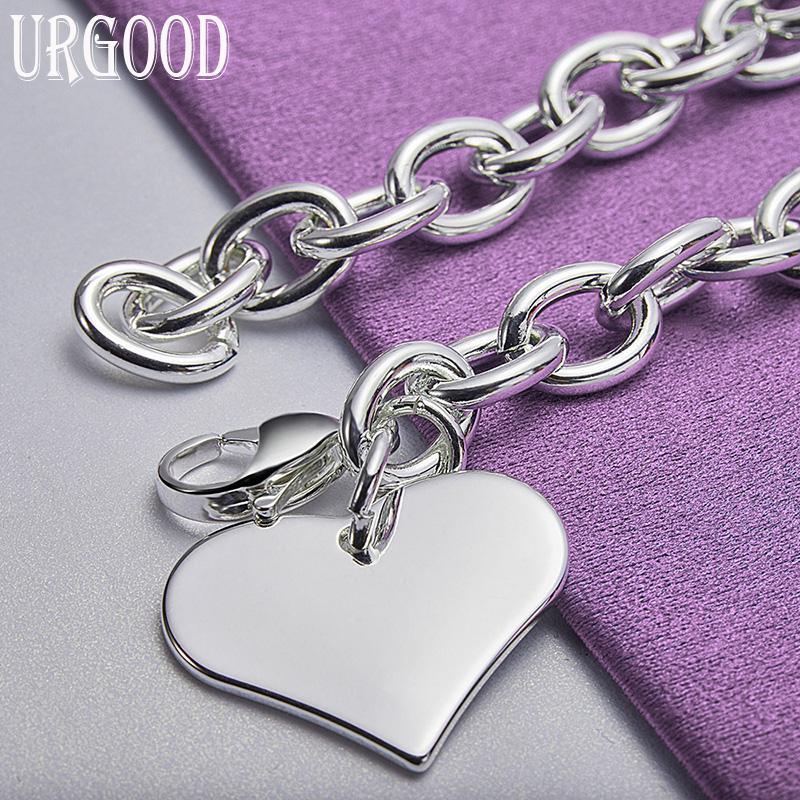 925 Pure Silver Heart Bracelet Party Gift Jewelry