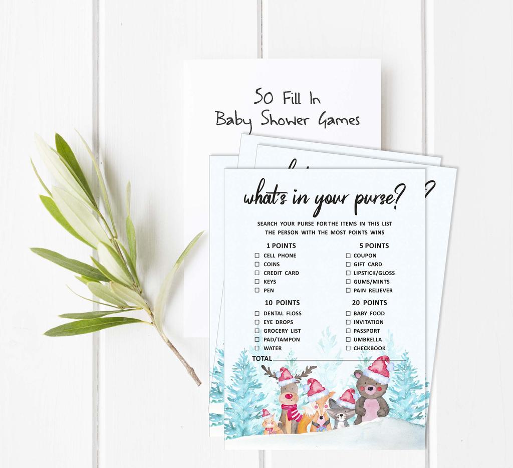 Inkdotpot 50 BabyA AlphabetA ABCA GameA Winter Jungle Theme Baby Shower Game Gender Neutral Party
