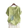 Women Casual Round Neck Print Blouses Summer Fashion Short Sleeve T-shirt Ladies Plus Size Pullover Loose Shirt