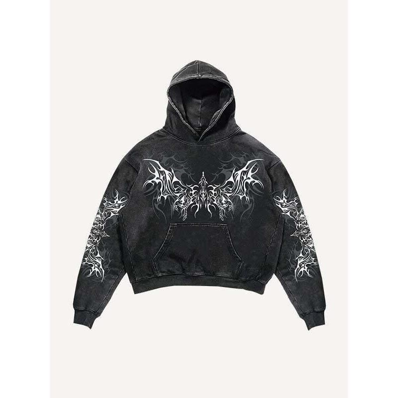 Худи с 3D-принтом в стиле американского ретро с черепом