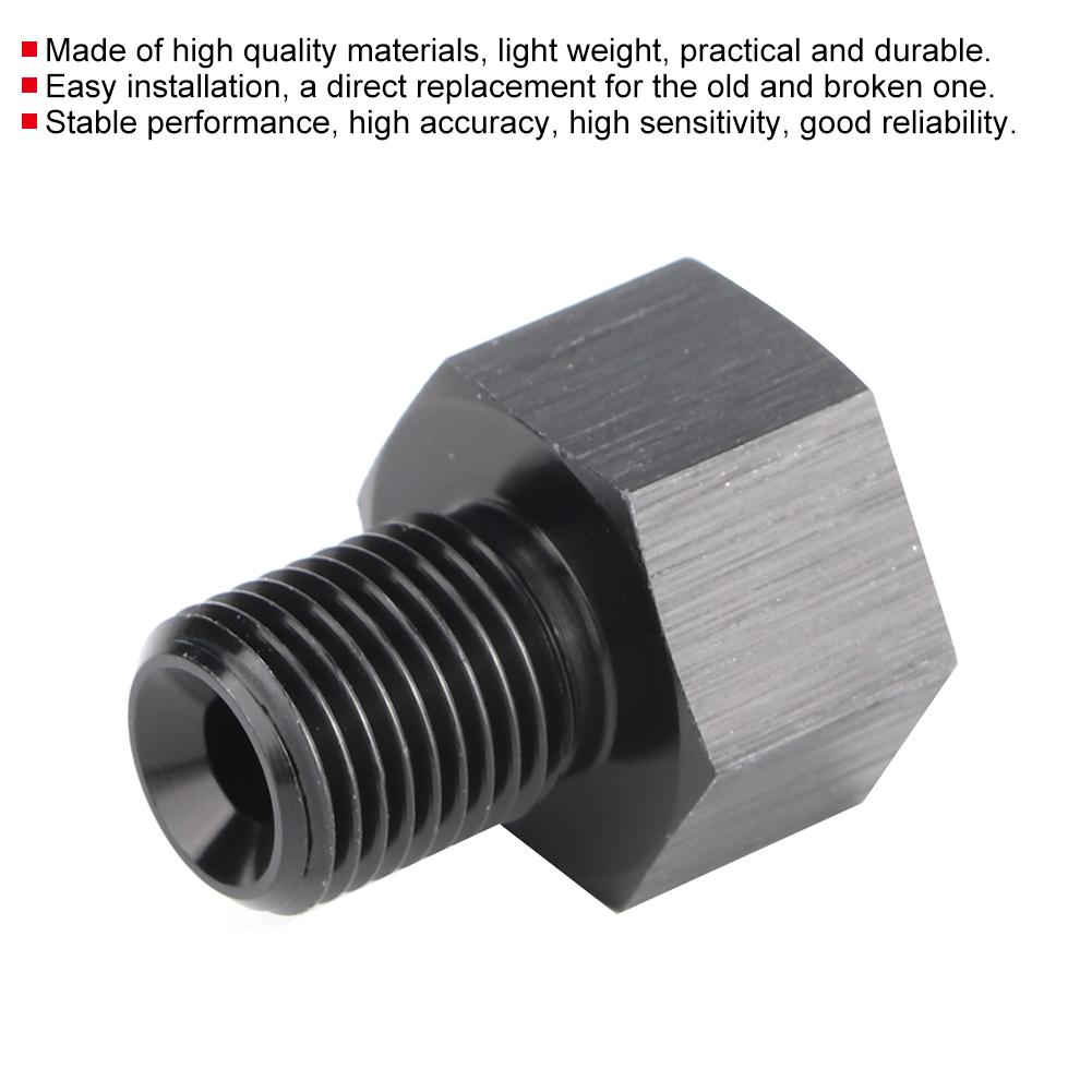 1 8in NPT Female To M10x1.0 Male Reducer Oil Pressure Gauge Adapter Replacement Black