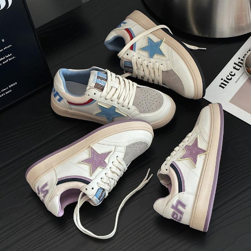 Ретро звездочки с узором-взрывом, обувь для ранней весны, новая, сочетание старых цветов, кеды, женская модная кожаная повседневная обувь, женская