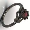New Elegant Black Flower Shape Zircon Ring for Women Wedding Engagement Jewelry Accessory Sizes 5-11