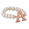 Очаровательный женский браслет Estele с жемчугом и буквой "А" из розового золота