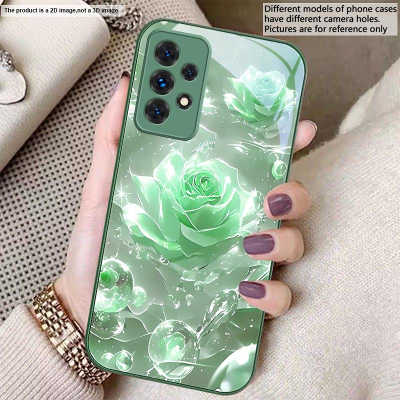 Розы цвета ледяного кристалла Для Samsung A20 30 22 23 24 25 26 31 32 33 34 35 42 50 51 52 53 54 55 56 70 71 72 73 стеклянный чехол для телефона