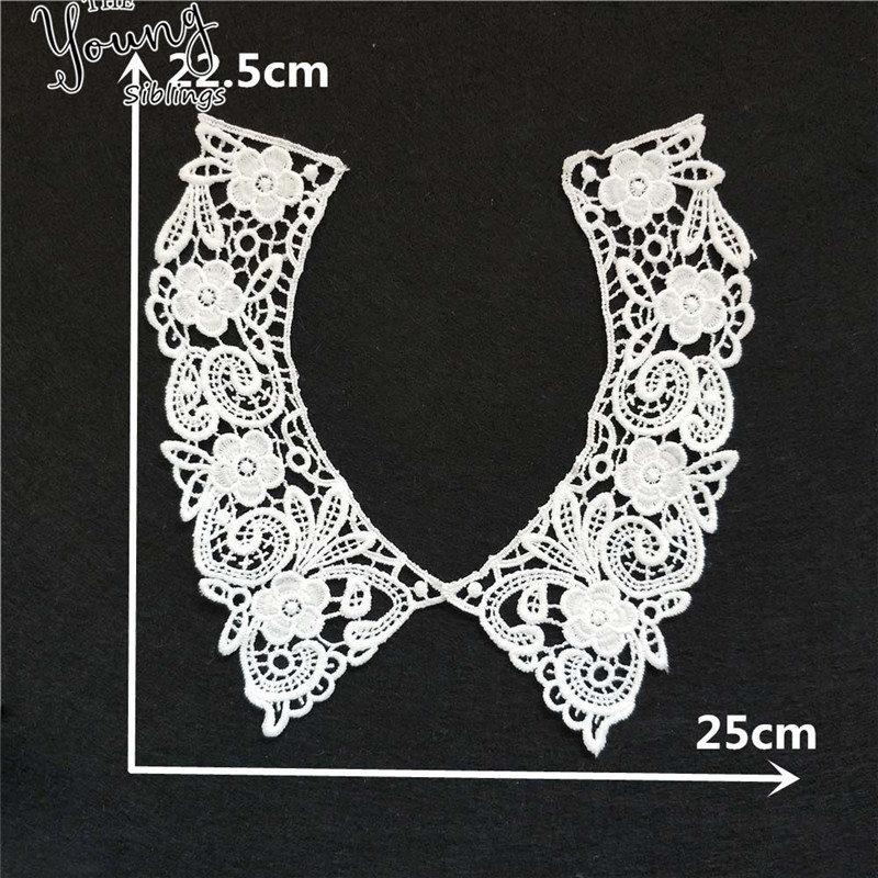 Fashion Style White Lace Fabric Neckline Embroidery Applique Lace Collar DIY Trim Sewing Clothing Accessories Craft Supplies