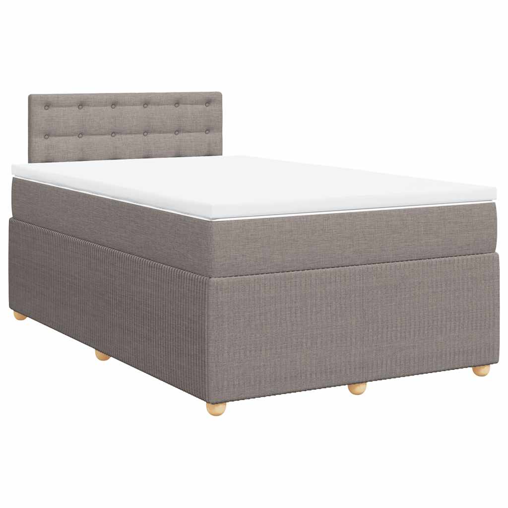 Vidaxl Континентальная кровать с матрасом, цвет тауп, ткань, 120x200 см
