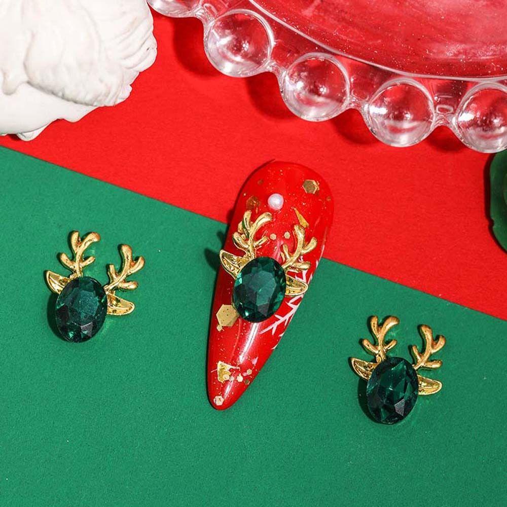 10 шт./компл. Рождественская елка, рождественские стразы для ногтей, рождественские аксессуары для ногтей, маникюрный салон