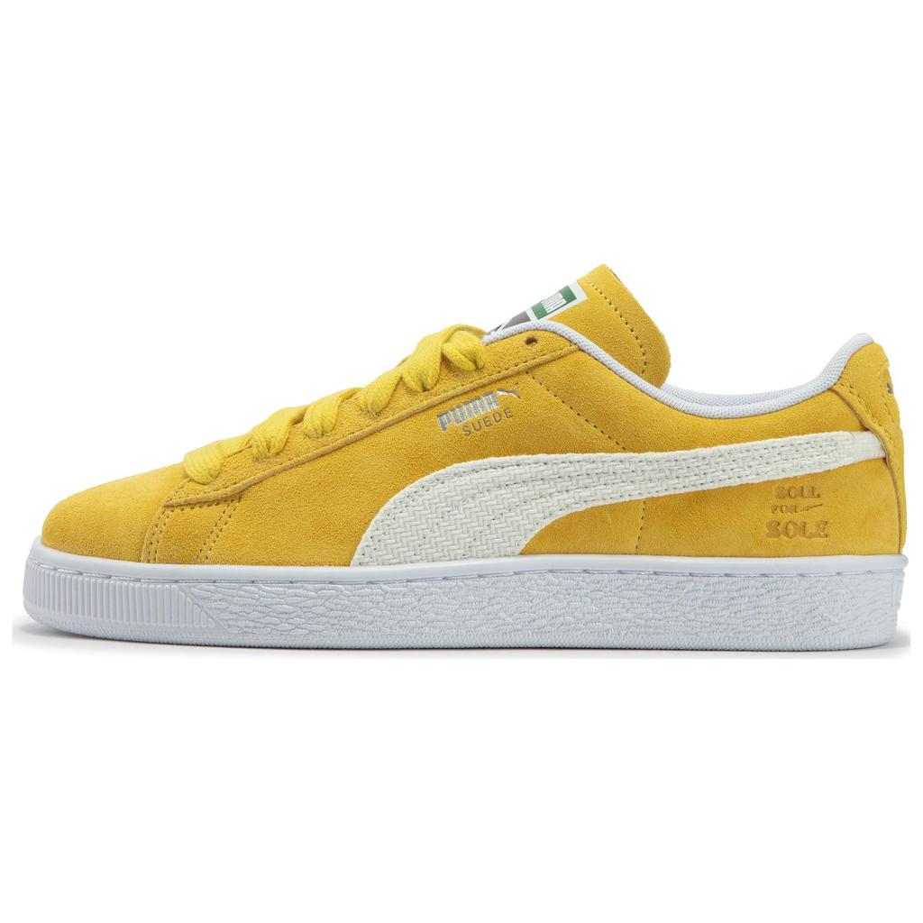 Puma Suede Classic Xxi Comfortable Retro Shock Absorbing Durable Low-Top Sneakers Unisex Sneakers Yellow White Silver 399103-04