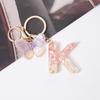 Розовая мечта Бабочка 26 букв от А до Я брелок из смолы 26 инициалов Белый камень сусальное золото кулон брелок для рюкзака подвеска сумка Декор