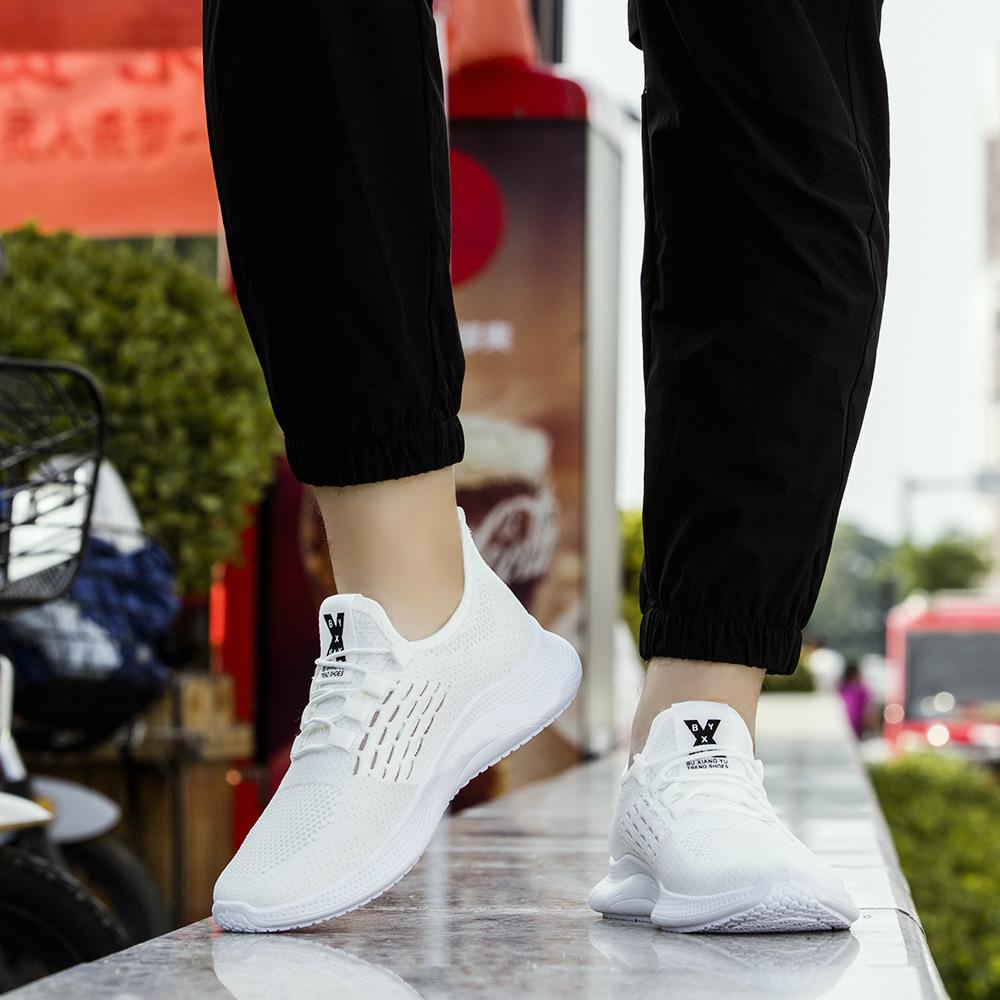 Men's shoes summer breathable thin mesh sports shoes men's 2025 new versatile white casual shoes