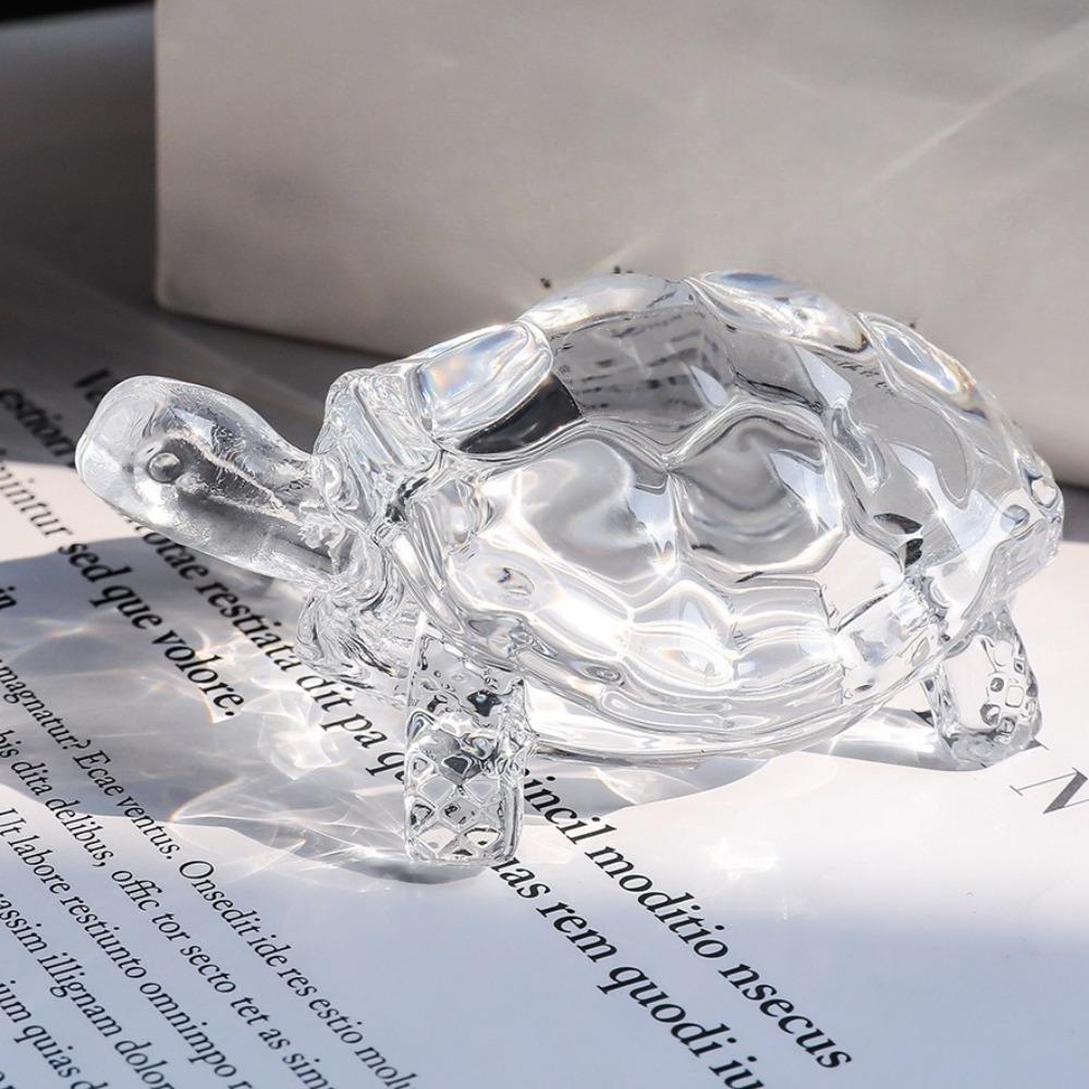 Miniature Tortoise Statue Chinese Lucky Feng Shui Ornament for Home Office Desk Decoration Crystal Turtle Figurine Home Decor