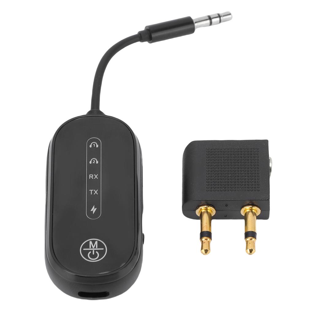   5.4 Transmitter Receiver Airplane   Adapter Support to 2 Hea hones 3.5mm   Wireless Adapter for TV   Airline Car Home Stereo