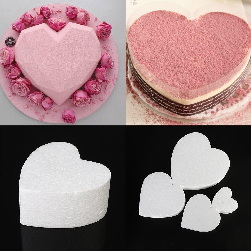 Flower Decor Sugarcraft Dummy Cake Foam Mould Practice Model Polystyrene Styrofoam Heart Shaped