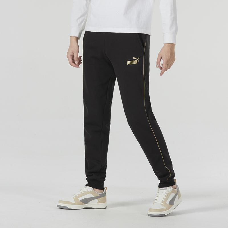 Puma Свободные повседневные брюки Commuter с флисовой подкладкой и логотипом, мужские, черные 680307-01