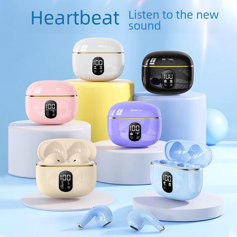 Bluetooth 5.3 Macaron TWS True Wireless Stereo Not In-Ear Headphones with Battery Display Charging Case