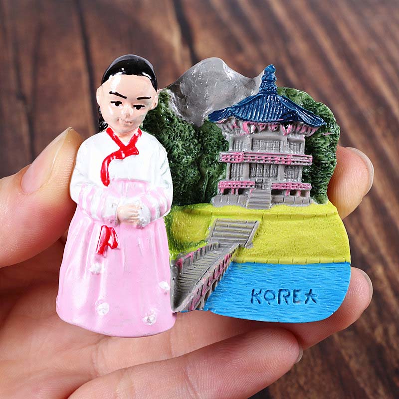 Корея девушка карта Япония Архитектура Мальдивы 3d магнит на холодильник Гавайи пляж Америка США туризм сувенир коллекция подарок домашний декор