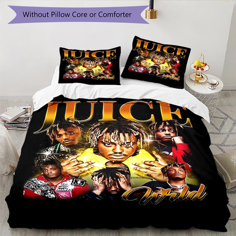 3pcs Juice WRLD Bedding Set Duvet Cover Closure Includes 1 Duvet Cover & 2 Pillowcases, Soft and Comfortable for All Seasons.