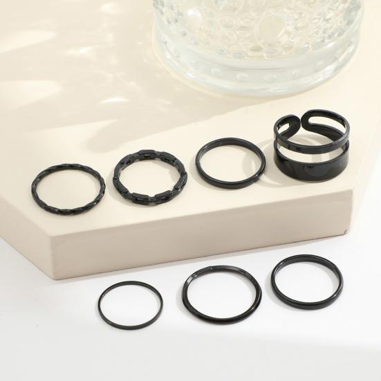 7 шт./комплект женских колец на палец, изысканный простой набор из цепочек и гладких костяшек