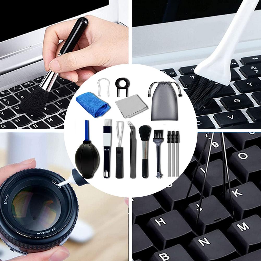 FONKEN 12Pcs Cleaning Tool Kits For Computer Camera Mechanical Keyboard Earphone Crevice Brush Computer Cleaner Set