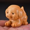 Маленькая деревянная фигурка собаки по знаку зодиака, 1,65 дюйма, резьба по дереву кипариса, милая собачка, животные, поделки, декор для рабочего стола, дома, для любителей собак