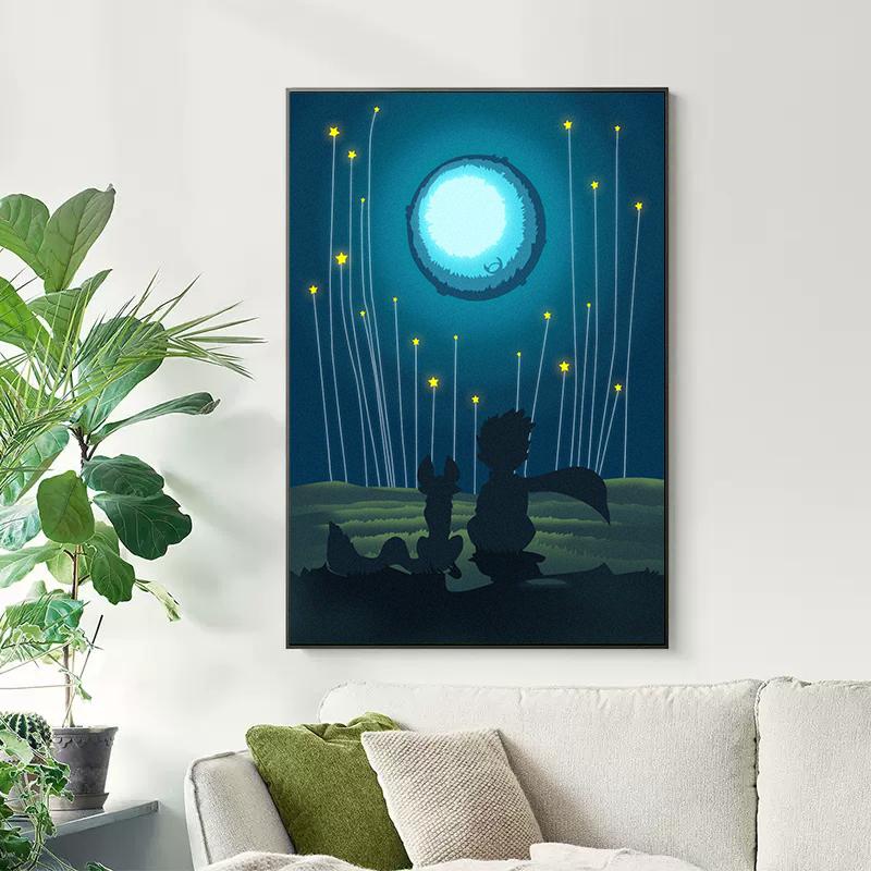 The Little Prince Movie Poster Canvas Painting Cartoon Wall Art Picture For Nursery Kid Room Home Decoration