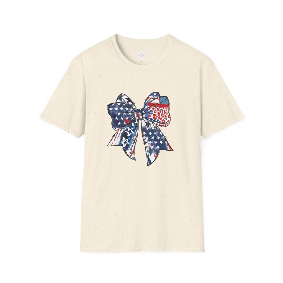 Patriotic Bow T-Shirt | Cute 4th of July Gift, Summer Style, Casual Wear 9