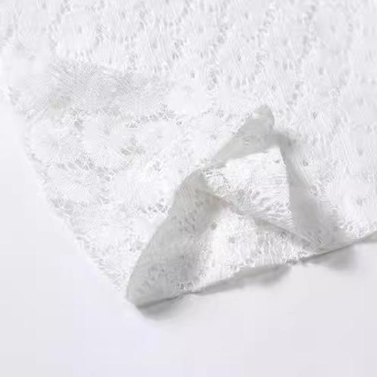 Летняя мужская рубашка Полый прозрачный кружевной цветочный узор с отложным воротником с короткими рукавами Однобортный кардиган средней длины Пляжный топ для отдыха