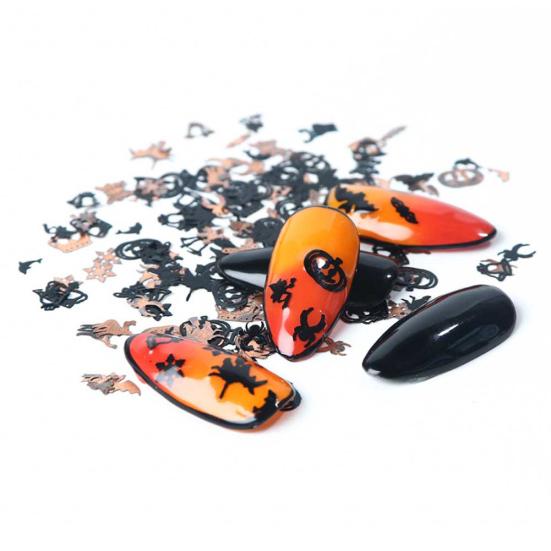 Тыквенная летучая мышь 3D блестящие ломтики для ногтей художественный декор сплав хлопья наклейка