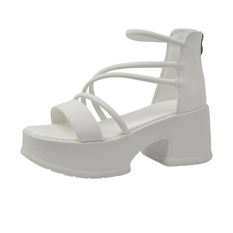 Модный темперамент французский универсальный с юбкой босоножки на платформе женские 2025 новый летний дизайн римские туфли