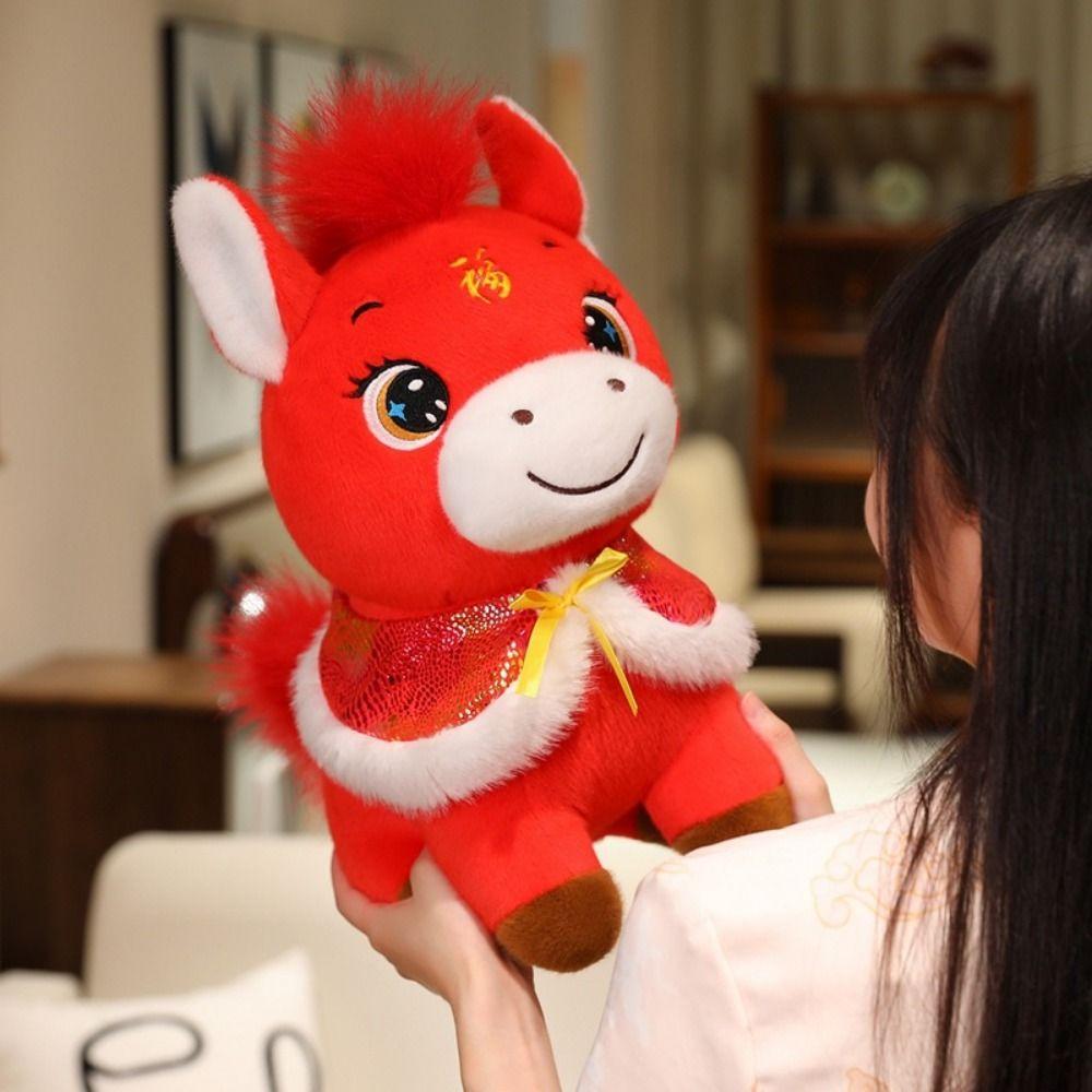 Soft Horse Mascot Stuffed Animal PP Cotton Horse Plush Doll Pentant Festive Decor