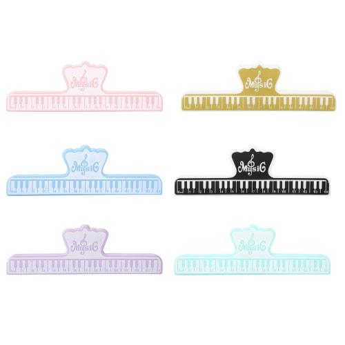 Set of 6 Music Stands, Page Openers, Sheet Music Clips for Piano and Guitar, Multicolored, Musical Instrument Accessories, Musical Note Accessories