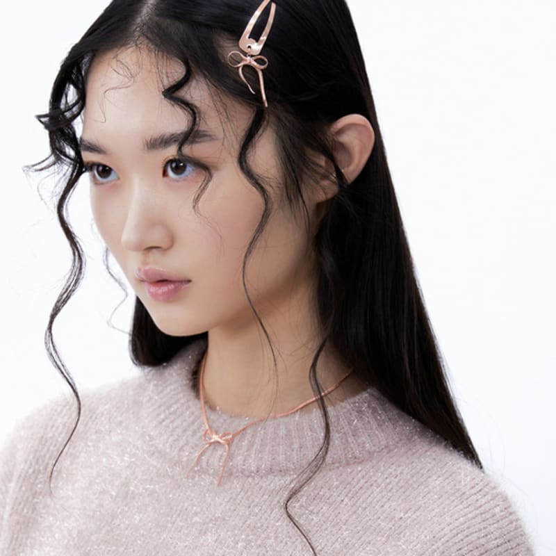 Eireve НАБОР ЗАКОЛОК ДЛЯ ВОЛОС С БЕБИ-ЛЕНТОЧКАМИ_РОЗОВЫЙ ЗОЛОТО (2PCS)