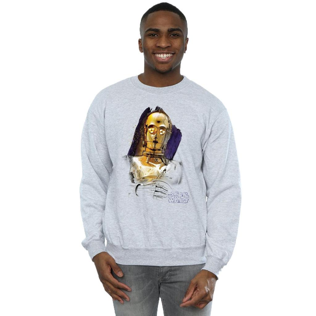 Star Wars Mens The Last Jedi C-3PO Brushed Sweatshirt