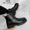 Fashionable All-match Heightened Men Boots Spring/Autumn Shoes Men New Trendy Motorcycle Boots Black High-top Mens Tooling Boots