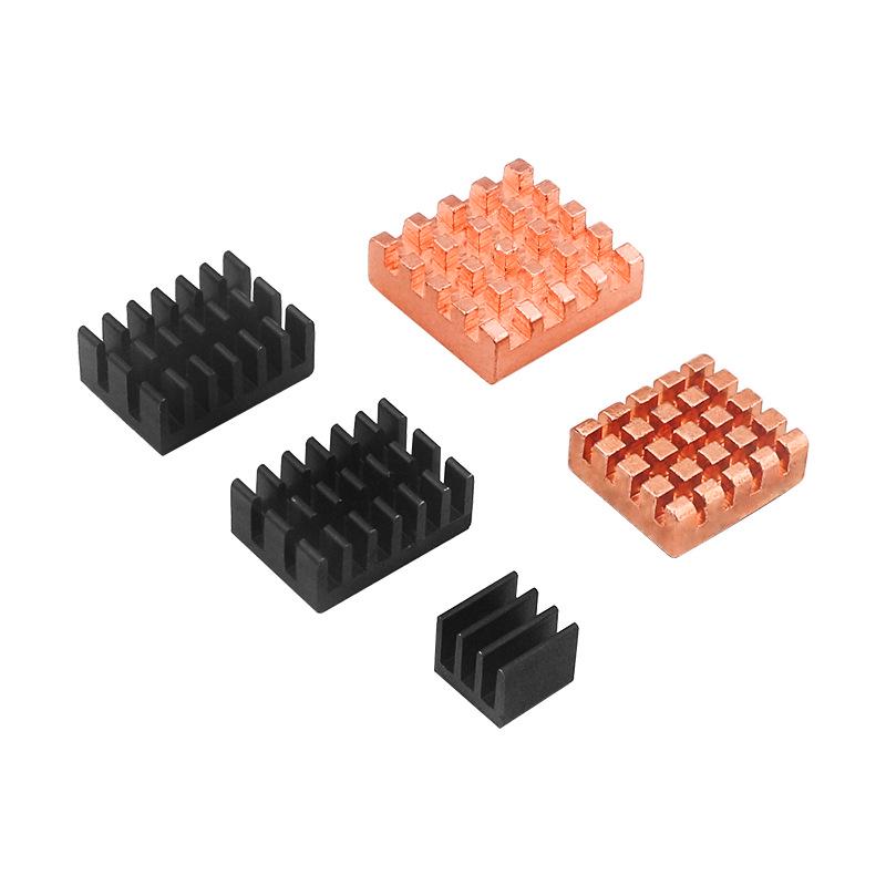 Набор теплоотводов медно-алюминиевый для Orange Pi 4 LTS (5 шт.) с термопастой