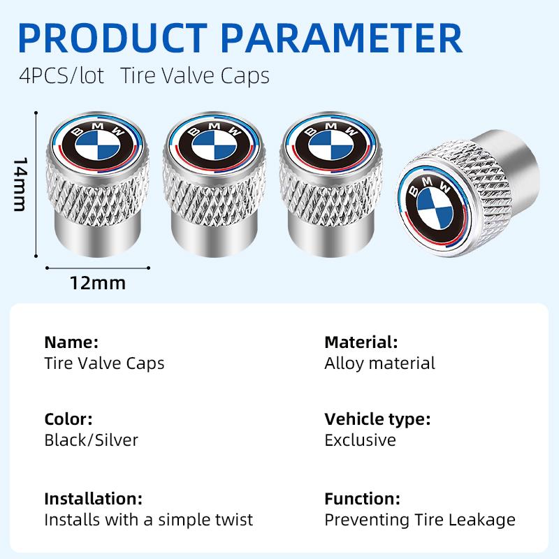4PCS For BMW M M3 M5 X1 X3 X5 X6 E90 E91 E92 E93 E60 E61 E63 E64 Car Wheel Tire Valve Air Caps Stem Cover Dustproof With tools LR7