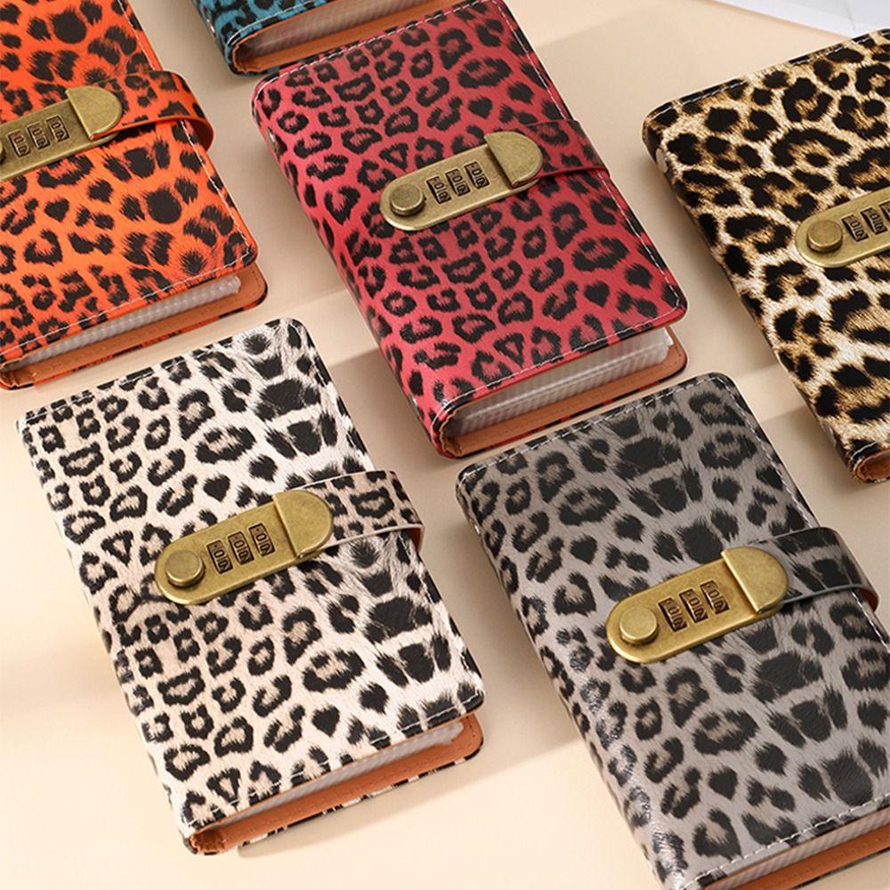 Leopard print Money Saving Binder Savings Wallet Notebook Office Stationery Supplies