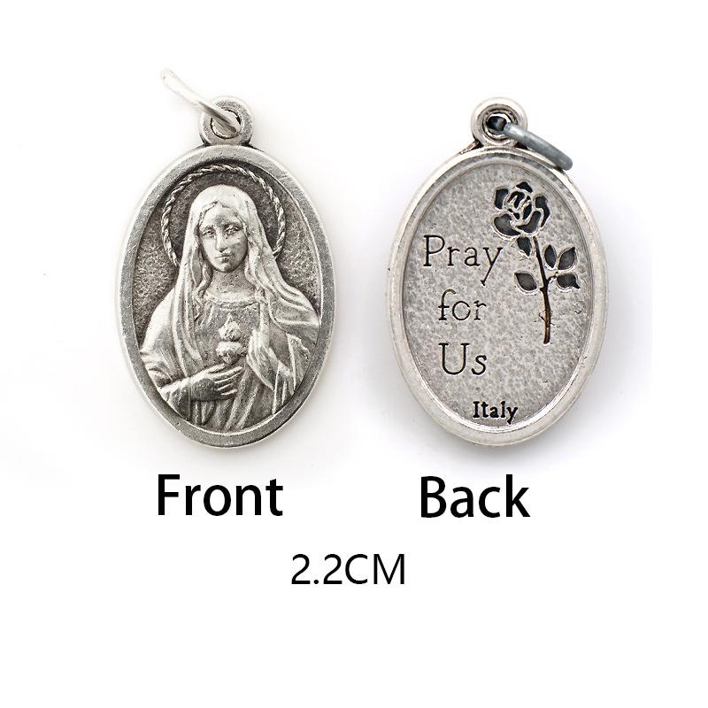 Двусторонние металлические подвески, ожерелья, браслеты, аксессуары своими руками, большая овальная святая медаль, кулон для любой цепи или ожерелья, христианские украшения