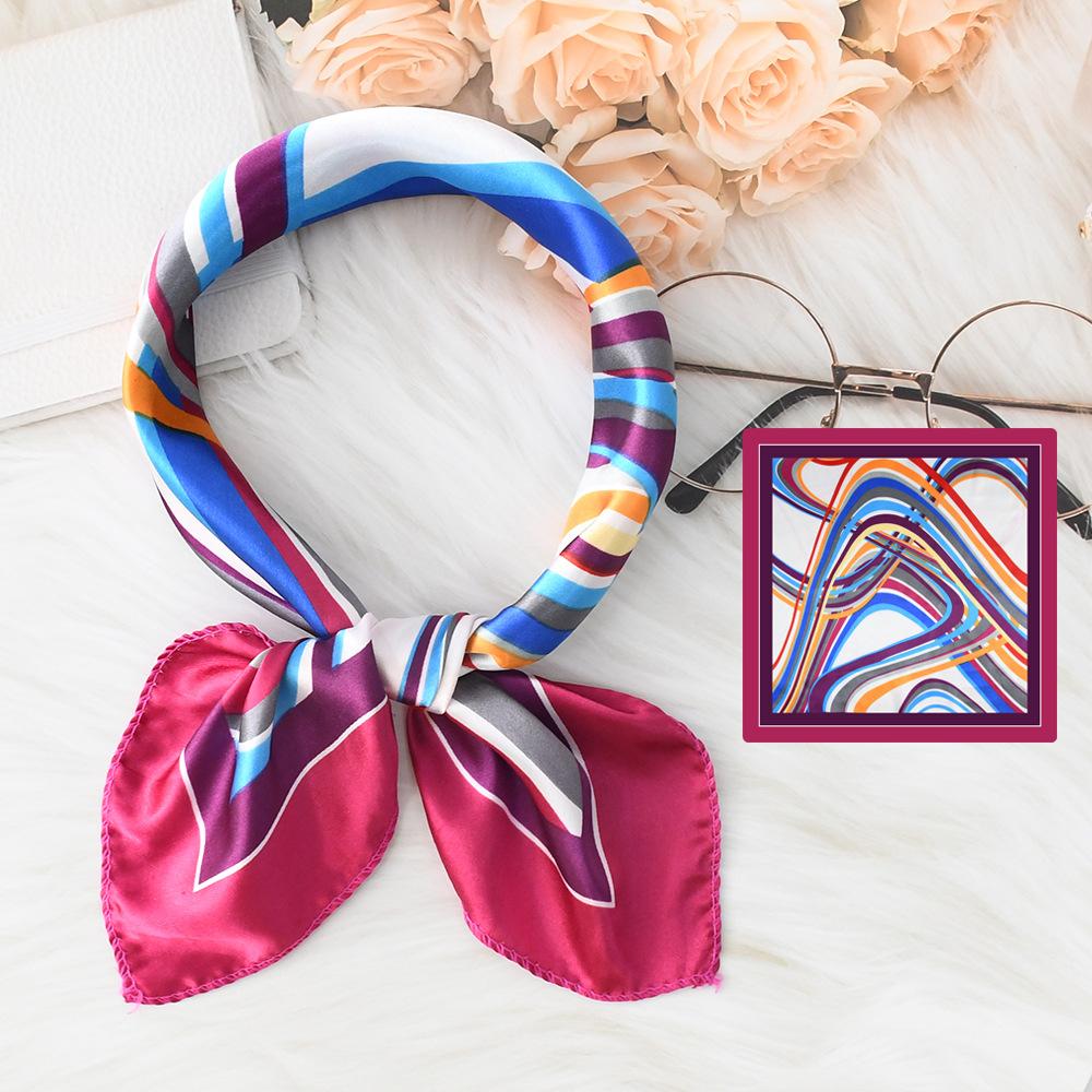 Новый модный высококачественный шелковый шарф квадратный шарф цепочка имитация шелка 50x50 маленький шарф для женщин