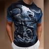 Летняя футболка с круглым вырезом, графикой орла и 3D-принтом, модная, повседневная, с коротким рукавом, мужская